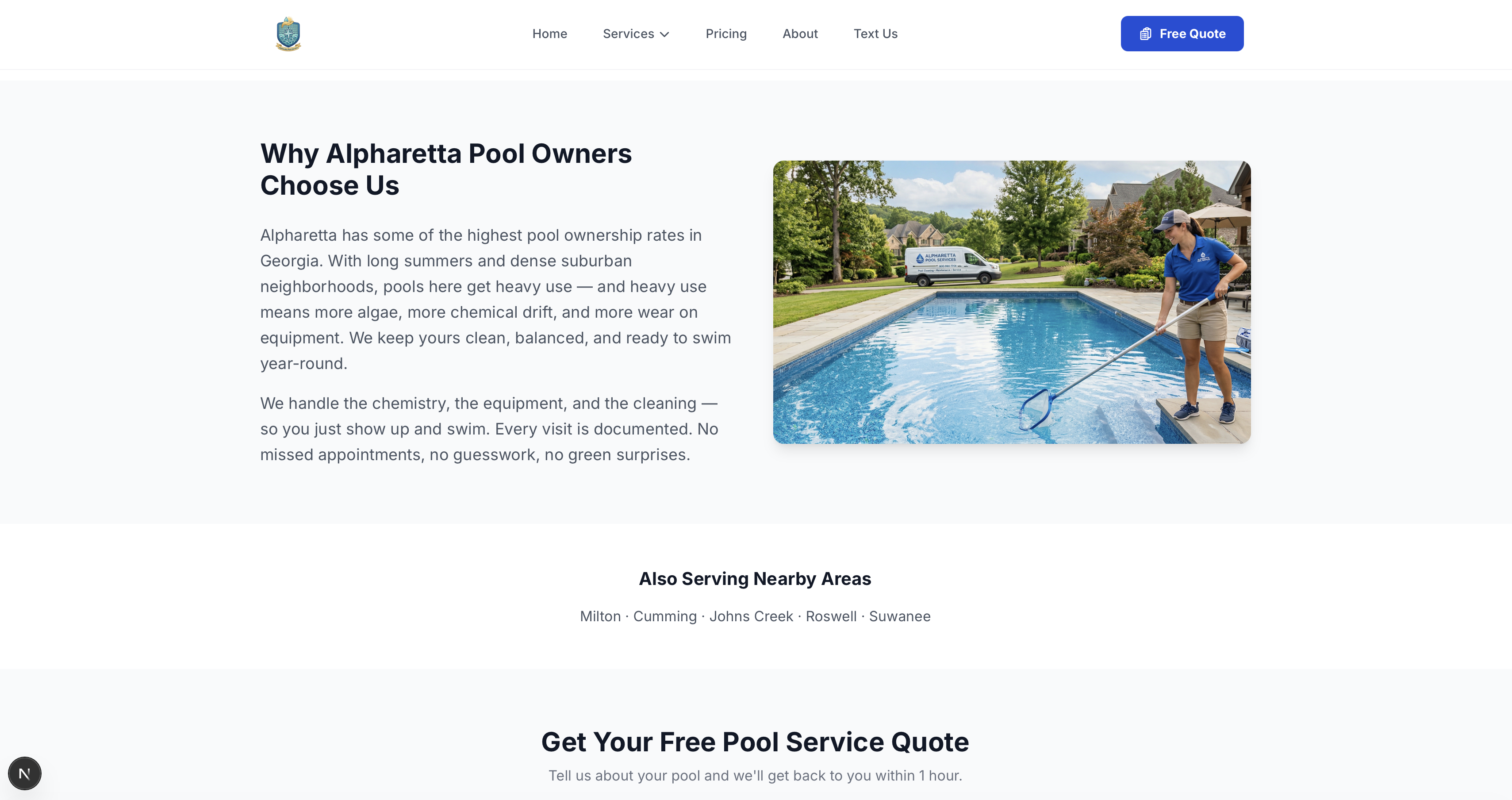 "Why choose us" — text + image section